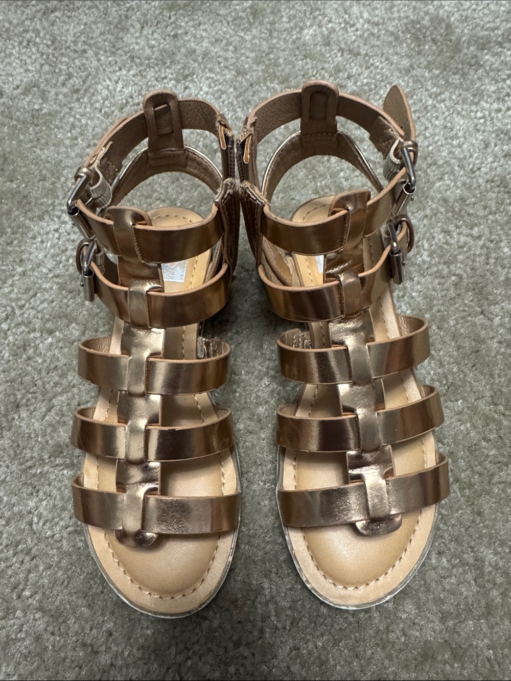 Girls Dolce Vita sandals gold sz 1.